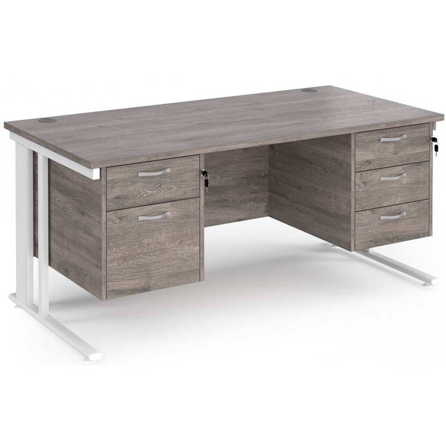 Maestro Cable Managed Desk With Twin Drawer Pedestals